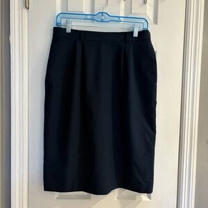 Vintage Liz Baker essentials Navy Skirt Size 10 Petite.